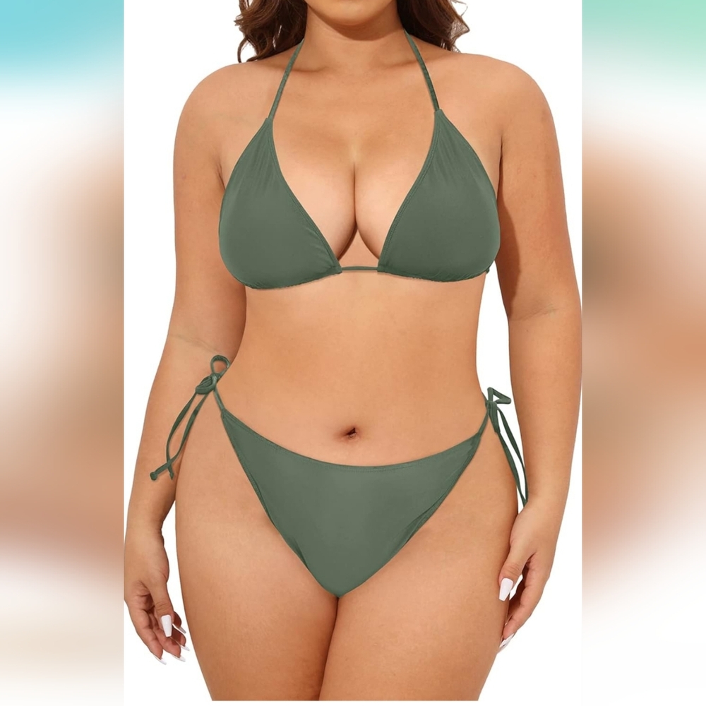 #35- Tempt Me Women Bikini String Two Piece Halter Tie Side Swim